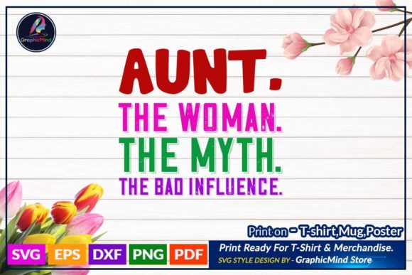 Auntie SVG T-Shirt Design: Graphics for Crafts & Branding