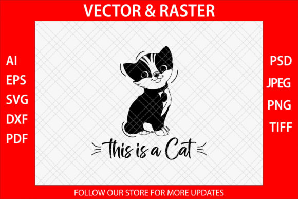 Cat Funny T-Shirt Design SVG for Crafts & Graphics