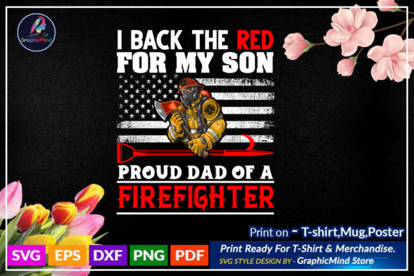 Firefighter SVG T-Shirt Design Letterin: Graphics for Crafts