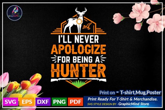 Hunting SVG T Shirt Design: Graphics for Crafts Brands