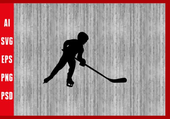 Ice Hockey Silhouette SVG Graphics & Illustrations