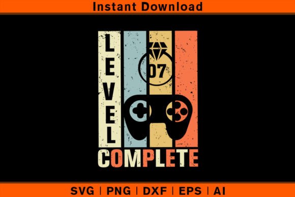 Level 7 Vintage Retro Celebrate Graphics & T-Shirt Designs