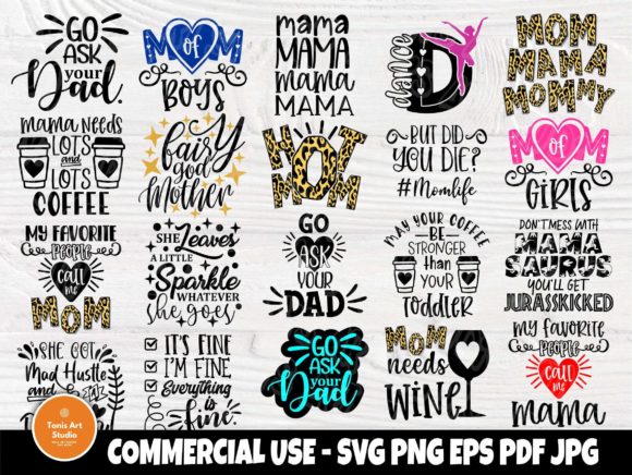 Mom SVG Bundle: Graphics for Crafts & Digital Sellers