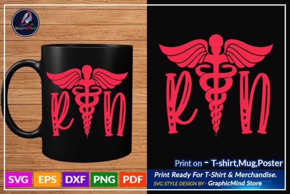 Nursing RN SVG T-Shirt Design: Graphics for Crafts & Branding