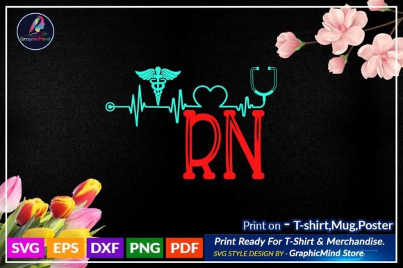 Nursing RN T-Shirt Design SVG Vector: Graphics for Crafts & Content
