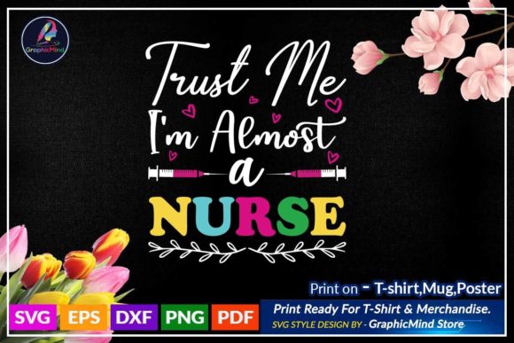 Nursing SVG T-Shirt Quotes Design: Graphics for Crafts & Content