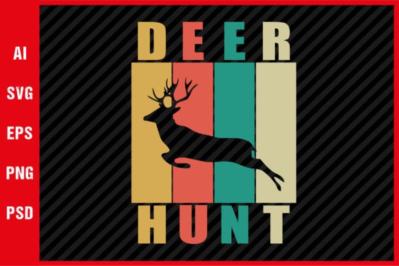 Retro Hunting T-shirt Deer Hunting SVG: Graphics for Crafts & Branding