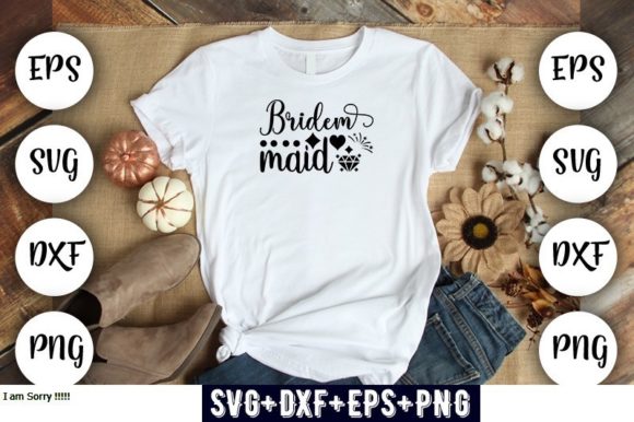 Wedding Design Brides Maid Graphics for T-Shirt Designs